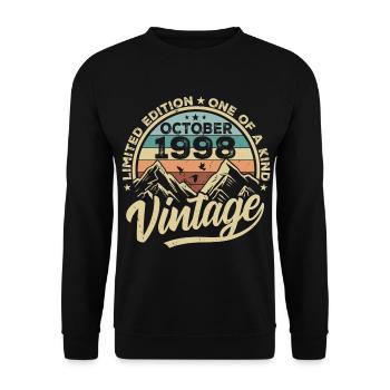 October 1998 Birthday 1998 Born October 1998 - Unisex Sweatshirt - black - Front - Alina (178cm) & Michal (187cm)