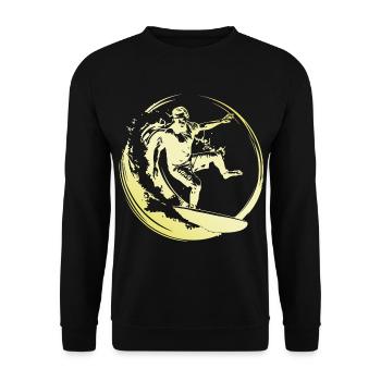 Surfer Man - Unisex Sweatshirt - black - Front - Alina (178cm) & Michal (187cm)