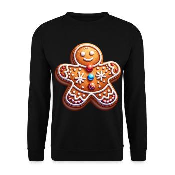 Gingerbread Cookies Baking Advent - Unisex Sweatshirt - black - Front - Alina (178cm) & Michal (187cm)