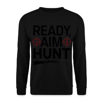 Hirschjagd Saison Hirschjagdsaison für einen - Unisex Pullover - Schwarz - Vorne - Alina (178cm) & Michal (187cm)