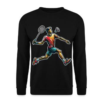 Badminton - Unisex Sweatshirt - black - Front - Alina (178cm) & Michal (187cm)