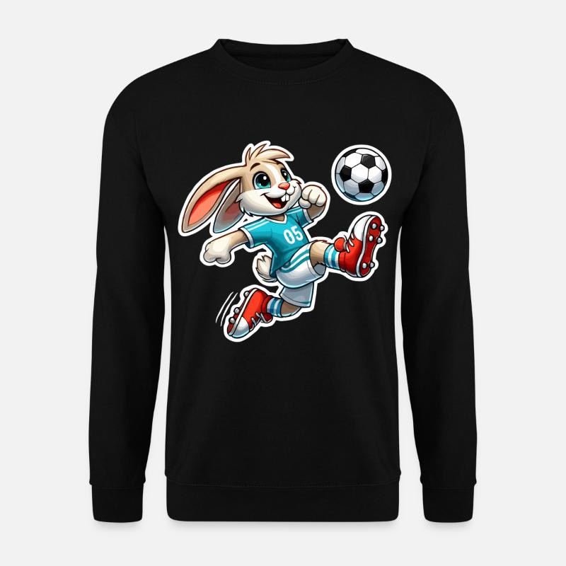 Hase spielt Fußball - Unisex Pullover - Schwarz