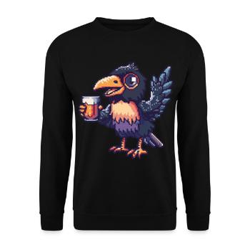 Bière Raven Crow Pixel - Sweat-shirt Unisexe - noir - Devant - Alina (178cm) & Michal (187cm)