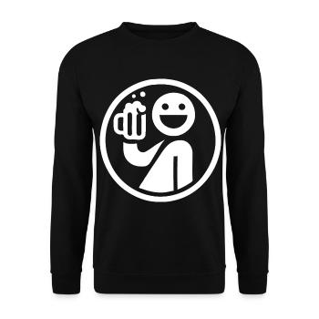 Biertrinken – Lustiges Piktogramm für Bierliebhabe - Unisex Pullover - Schwarz - Vorne - Alina (178cm) & Michal (187cm)