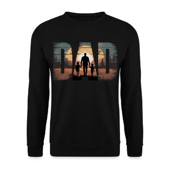 DAD – Père & Fils Sunset Silhouette - Sweat-shirt Unisexe - noir - Devant - Alina (178cm) & Michal (187cm)