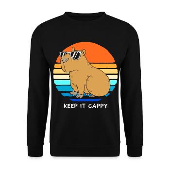 Capybara Capibara - Unisex Pullover - Schwarz - Vorne - Alina (178cm) & Michal (187cm)