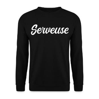 Serveuse  - Sweat-shirt Unisexe - noir - Devant - Alina (178cm) & Michal (187cm)