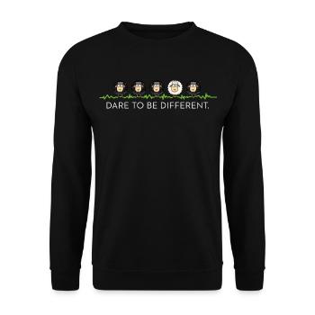 Be Different – Schwarzes Schaf - Unisex Pullover - Schwarz - Vorne - Alina (178cm) & Michal (187cm)