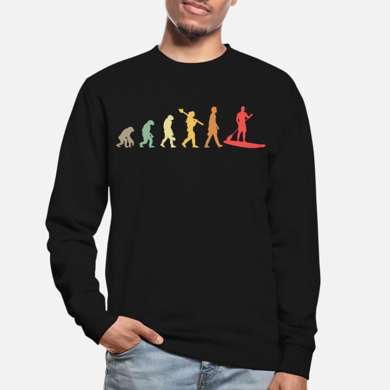 Kayak Evolution Kajak Entwicklung Retro Unisex Pullover
