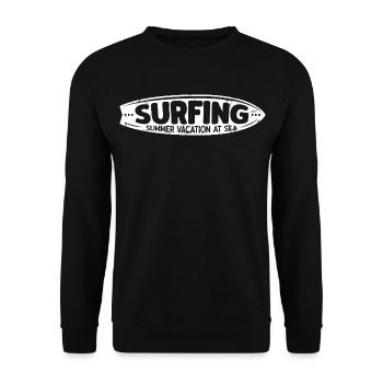Surfing Vacances d'Été à la Mer Style Vintage - Sweat-shirt Unisexe - noir - Devant - Alina (178cm) & Michal (187cm)