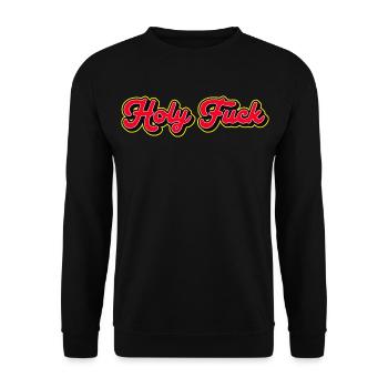 Holy Fuck 3D Red Script - Unisex Sweatshirt - black - Front - Alina (178cm) & Michal (187cm)