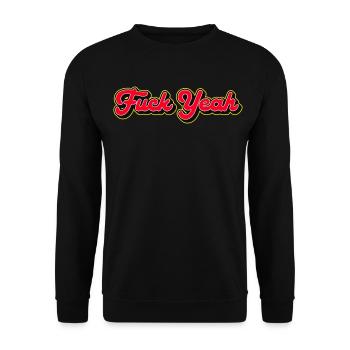 Fuck Yeah 3D Red Script - Unisex Sweatshirt - black - Front - Alina (178cm) & Michal (187cm)