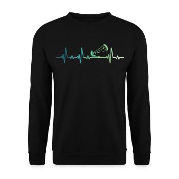 Kitesurfing Heartbeat Kiteboard Surf - Unisex Sweatshirt - black - Front - Alina (178cm) & Michal (187cm)