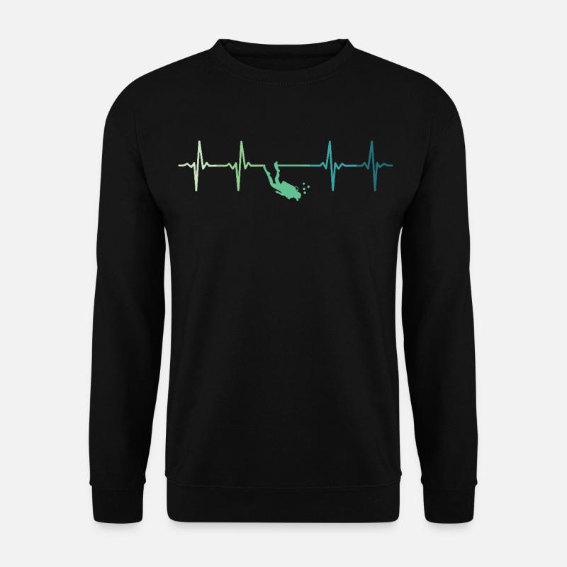 Herzschlagtaucher Taucher - Unisex Pullover - Schwarz