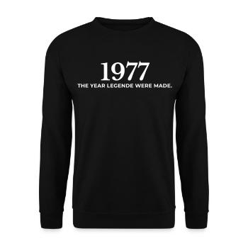 Legendary Vintage 1977 Retro Look 1977 - Unisex Sweatshirt - black - Front - Alina (178cm) & Michal (187cm)