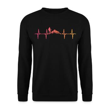 Sunset Heartbeat Mountain Wanderung - Unisex Pullover - Schwarz - Vorne - Alina (178cm) & Michal (187cm)