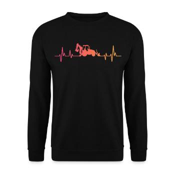 Tractopelle sunset battement de coeur chargeuse - Sweat-shirt Unisexe - noir - Devant - Alina (178cm) & Michal (187cm)