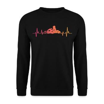 kart sunset battement de coeur de course de kart - Sweat-shirt Unisexe - noir - Devant - Alina (178cm) & Michal (187cm)