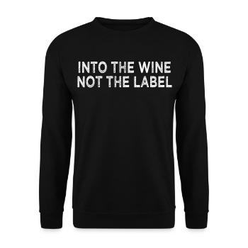 Auf das Etikett Kein Wein lustig - Unisex Pullover - Schwarz - Vorne - Alina (178cm) & Michal (187cm)