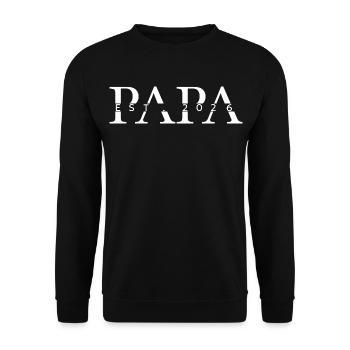 Papa Est. 2026 Vater Geburt Vatertag Geburtstag  - Unisex Pullover - Schwarz - Vorne - Alina (178cm) & Michal (187cm)
