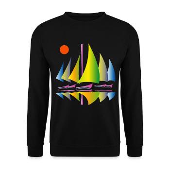 Segelboote - Unisex Pullover - Schwarz - Vorne - Alina (178cm) & Michal (187cm)