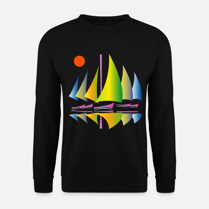 Segelboote - Unisex Pullover - Schwarz
