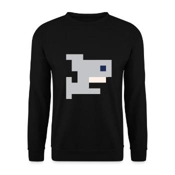 Sharky Hai Shark Sea Poisson Design Design Pixel 8bit - Sweat-shirt Unisexe - noir - Devant - Alina (178cm) & Michal (187cm)