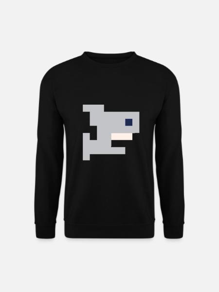 Sharky Hai Shark Sea 8bit Pixel Retro Design Fish - Unisex Sweatshirt - black