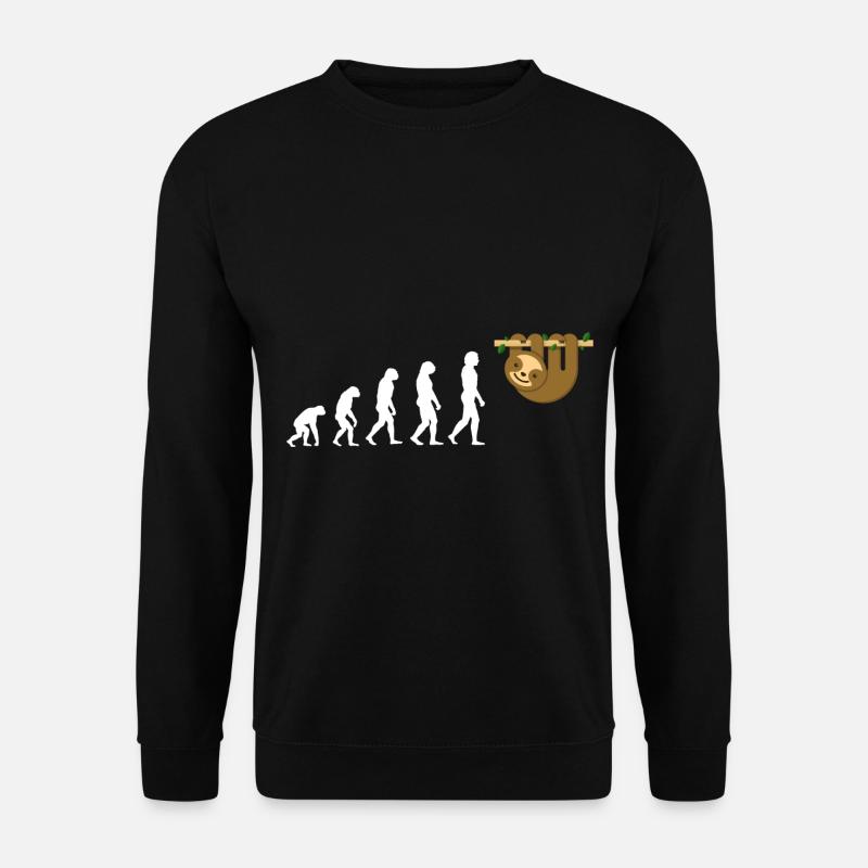 Evolution Sloth Faultier Tier Tierliebe Sweet Love - Unisex Pullover - Schwarz