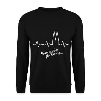 Page d'accueil Où le cœur de Cologne aime votre ville - Sweat-shirt Unisexe - noir - Devant - Alina (178cm) & Michal (187cm)