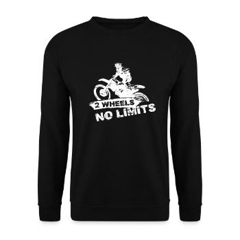 Dirt bike: no limits moto, cross, gift - Unisex Sweatshirt - black - Front - Alina (178cm) & Michal (187cm)