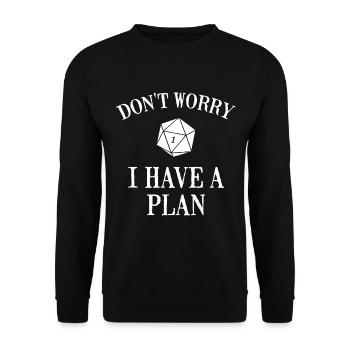 D20 Dice Tabletop RPG Rollenspiel Gamer Nerd Geschenk - Unisex Pullover - Schwarz - Vorne - Alina (178cm) & Michal (187cm)