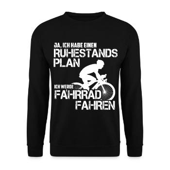 Ruhestand Rennrad Fahrrad Rentner Geschenk - Unisex Pullover - Schwarz - Vorne - Alina (178cm) & Michal (187cm)