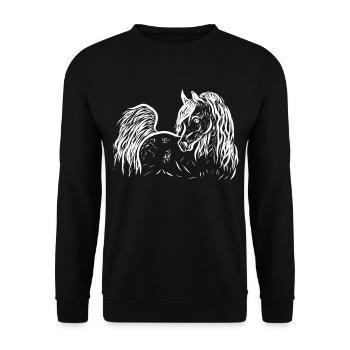 Pi arabe blanc - Sweat-shirt Unisexe - noir - Devant - Alina (178cm) & Michal (187cm)