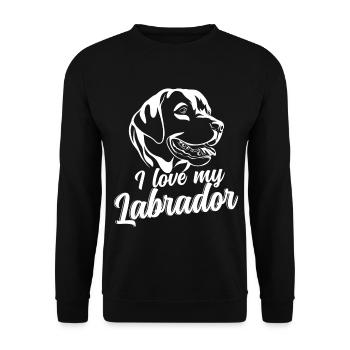 Chien labrador - Sweat-shirt Unisexe - noir - Devant - Alina (178cm) & Michal (187cm)