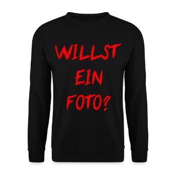 Willst Ein Foto - Unisex Pullover - Schwarz - Vorne - Alina (178cm) & Michal (187cm)