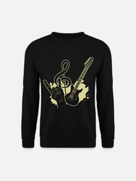 Guitare rock signe de la main en métal - Sweat-shirt Unisexe - noir