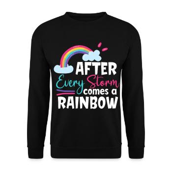 Baby saying after every storm comes a rainbow - Unisex Sweatshirt - black - Front - Alina (178cm) & Michal (187cm)