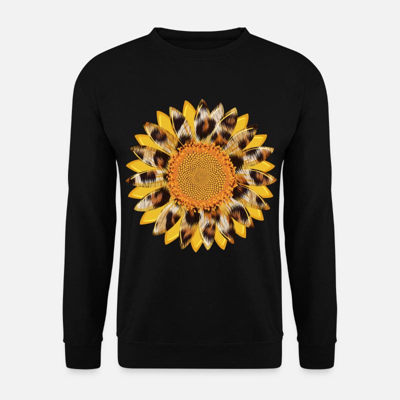 Sunflower Leopard Sublimation design - Unisex Sweatshirt - black