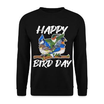 Ornithology pun for an ornithologist - Unisex Sweatshirt - black - Front - Alina (178cm) & Michal (187cm)