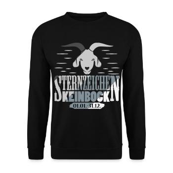Sternzeichen Keinbock - Unisex Pullover - Schwarz - Vorne - Alina (178cm) & Michal (187cm)