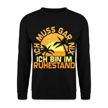 Rente Ruhestand - Unisex Pullover - Schwarz - Vorne - Alina (178cm) & Michal (187cm)