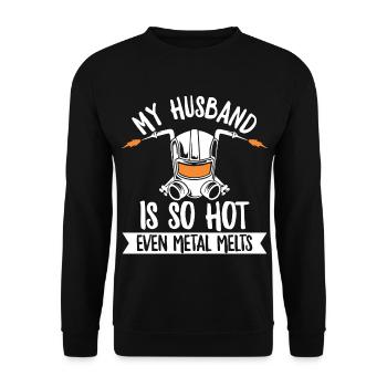 Welding saying for your welder wife - Unisex Sweatshirt - black - Front - Alina (178cm) & Michal (187cm)
