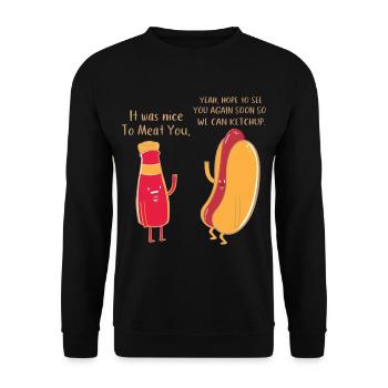 ketchup meat funny funny saying food joke - Unisex Sweatshirt - black - Front - Alina (178cm) & Michal (187cm)