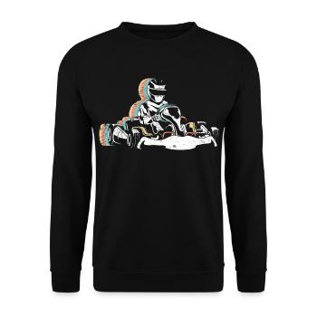 Gokart Retro Kart - Unisex Pullover - Schwarz - Vorne - Alina (178cm) & Michal (187cm)