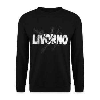 Livourne Italie City Font Grunge Skyline - Sweat-shirt Unisexe - noir - Devant - Alina (178cm) & Michal (187cm)