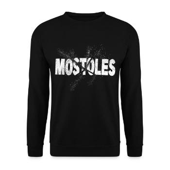 Mostoles Spanien Stadt Schrift Grunge Skyline - Unisex Pullover - Schwarz - Vorne - Alina (178cm) & Michal (187cm)