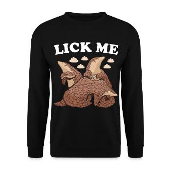 Lèche-moi Pangolin - Sweat-shirt Unisexe - noir - Devant - Alina (178cm) & Michal (187cm)