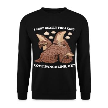 J’adore vraiment les pangolins Ok? Pangolin - Sweat-shirt Unisexe - noir - Devant - Alina (178cm) & Michal (187cm)