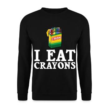 Crayon Box Colored Pencil Wax Case Wax Crayon - Unisex Sweatshirt - black - Front - Alina (178cm) & Michal (187cm)